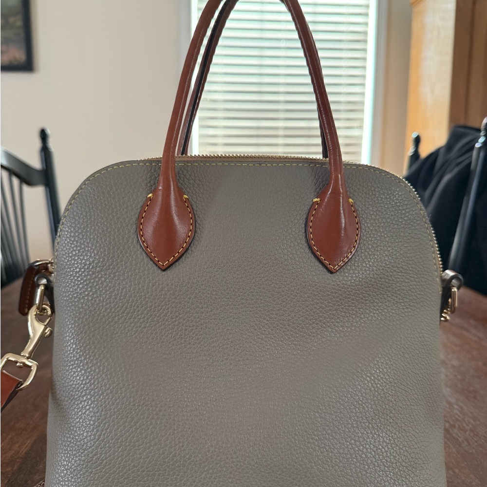 Dooney and Bourke Elegant Gray and Brown tote crossbody Handbag EUC - Picture 3 of 11